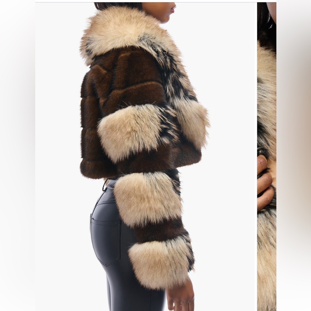 Azalea Wang- PORTIA-FUR FAUX FUR JACKET size S - Picture 3 of 6